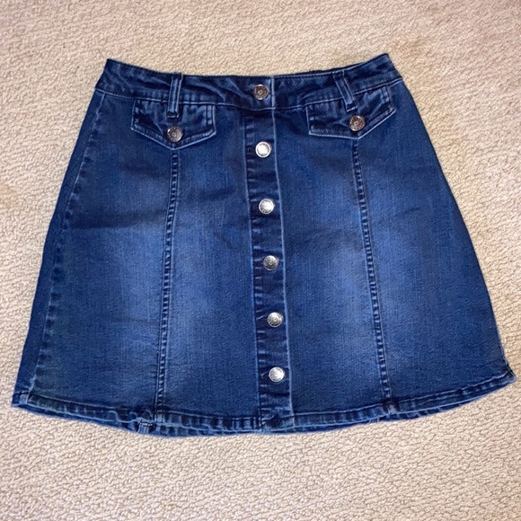 Hot Kiss Button Front Denim Mini Skirt - Picture 4 of 7